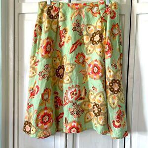 J.Jill Linen floral a-line skirt - Size LP
